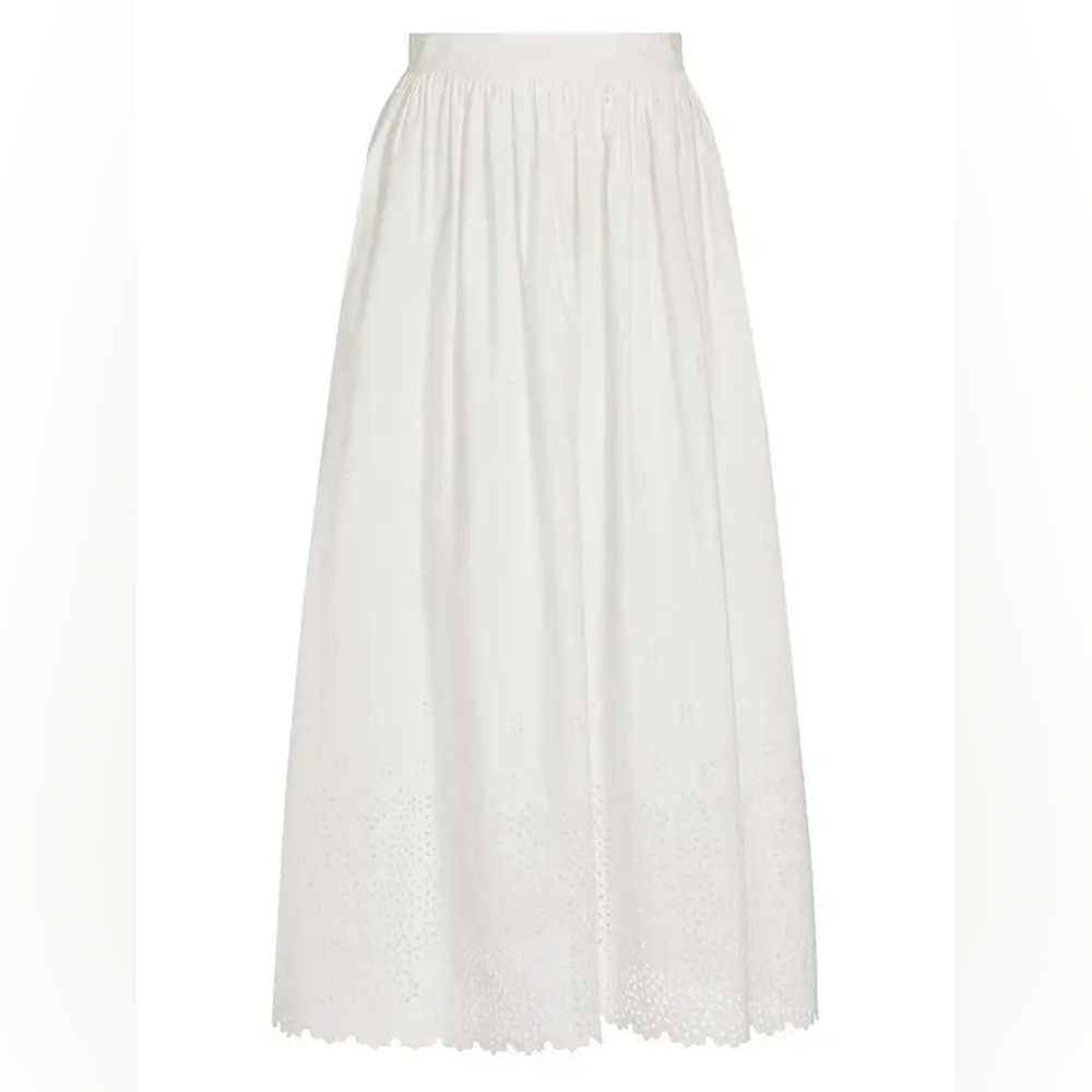 Ulla Johnson Marisol Eyelet A-Line Midi-Skirt Size 0